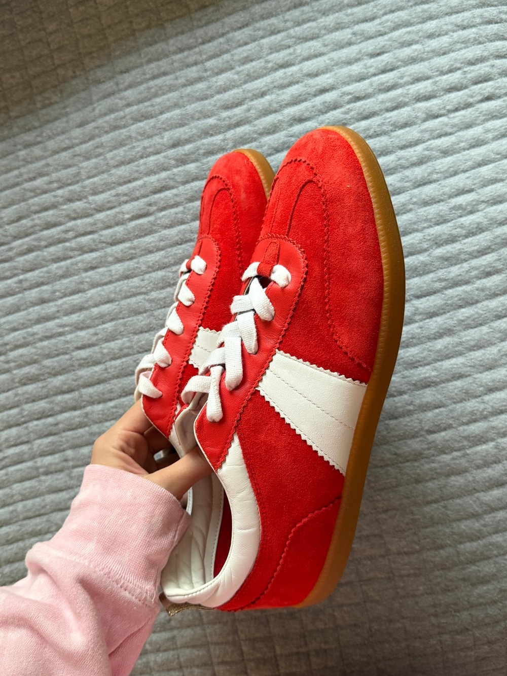 NWT Boden Delphine Red Suede Sneakers Women’s Size 9 EU 40 - Picture 2 of 4